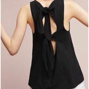 Anthropologie AO&DE Tank Bow Back BLUE L